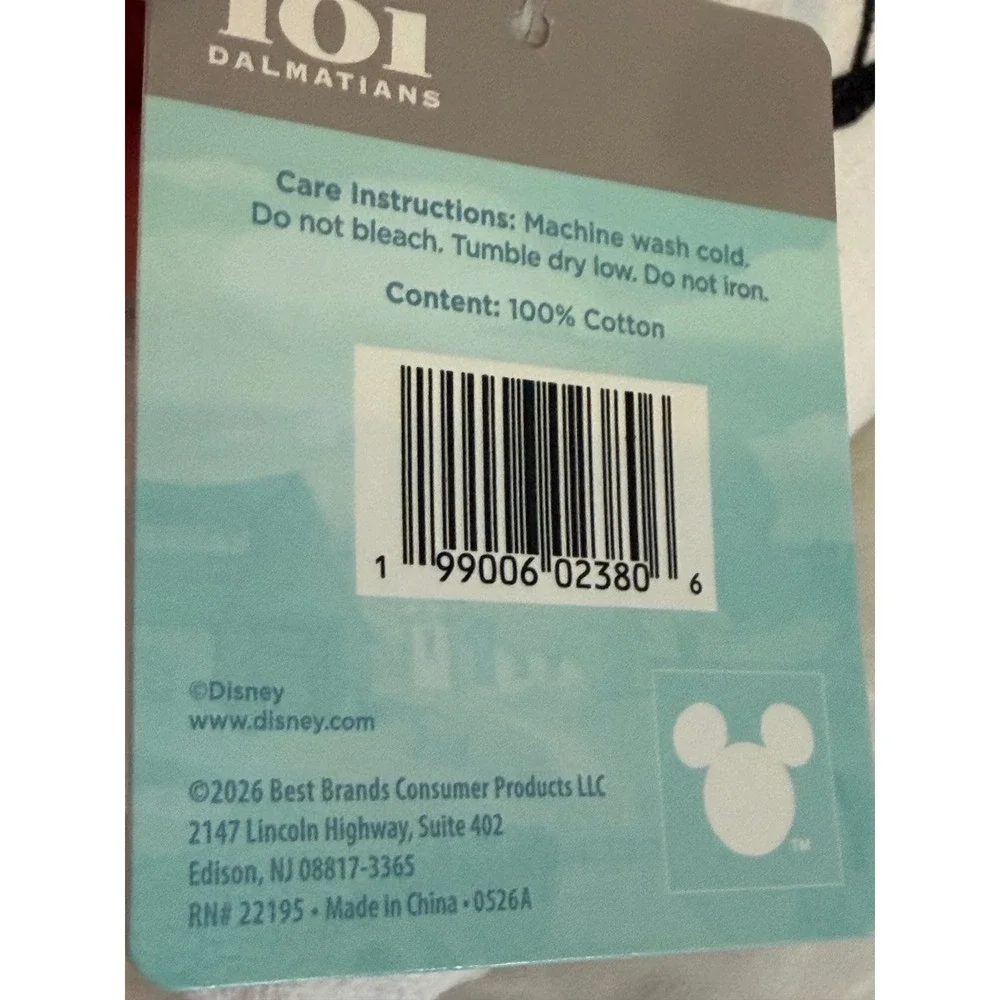 Disney 101 Dalmatians Kitchen Towel Hey There Blue Polka Dot 100% Cotton NEW